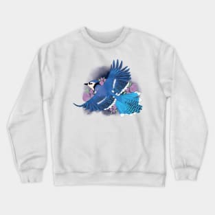 Blue Jay with Roses Crewneck Sweatshirt